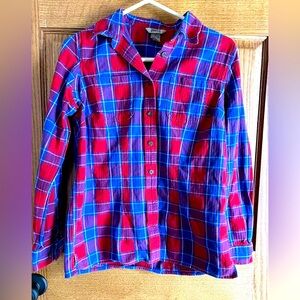 Plaid Flannel Duluth Trading Women's Small Red/Blue Shirt Button up